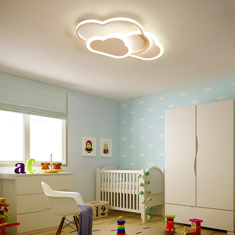 ตกแต่งโคมไฟอะคริลิคอลูมิเนียมไฟติดเพดาน LED บนคลาวด์ขนาด22 "สำหรับห้องนั่งเล่นห้องนอนเด็กห้องครัว