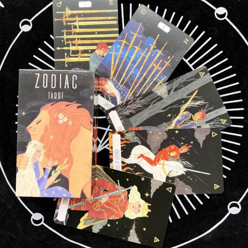 Zodiacタロットカードゲーム、紙、マニュアル、12x7 cm