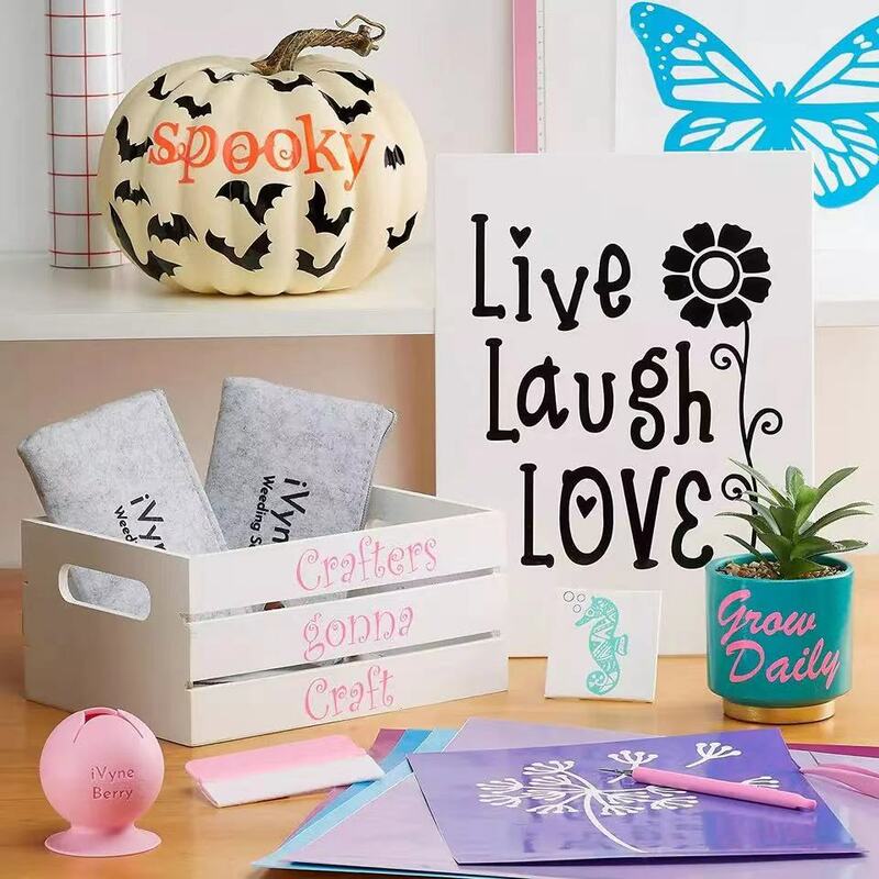 18 Colors Permanent Adhesive Vinyl for Crafts Cricut Silhouette Expression Relief Making Sign Wall Cup Party Decoration