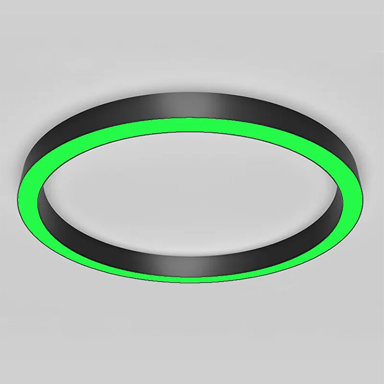 Aluminiowy profil wisiorek lampa awaryjna RGBW pierścień handlowy sufitowa listwa oświetleniowa LED czarny Modem nowoczesny, konfigurowalny rozmiar