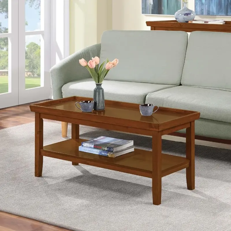 Ledge wood Couch tisch mit Regal Kirsche versteckte Lagerung Beistell tisch Wohnzimmer möbel Mesa seitliche runde Couch tische