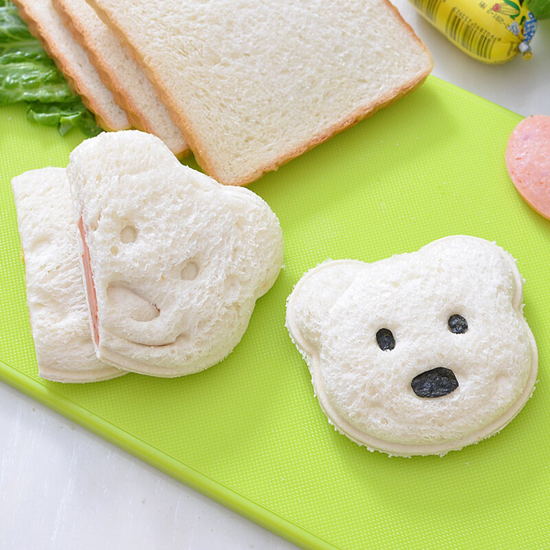 Molde para sándwich de oso de peluche, cortador para hacer pan tostado, lindo, herramientas de pastelería para hornear, accesorios de cocina de alimentos interesantes para niños