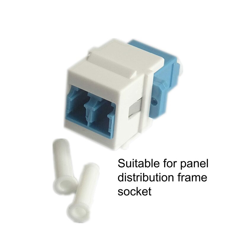 Adaptador de fibra óptica LC a LC dúplex, acoplador hembra a hembra Keystone de 10GB para paneles de pared, blanco y negro, 5 piezas