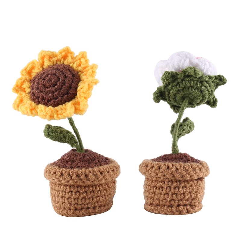5 Pcs Potted Flowers Kit Diy Mini Potted Flower Finished Product For Home Decoration, Finished Product (Multi-Color)