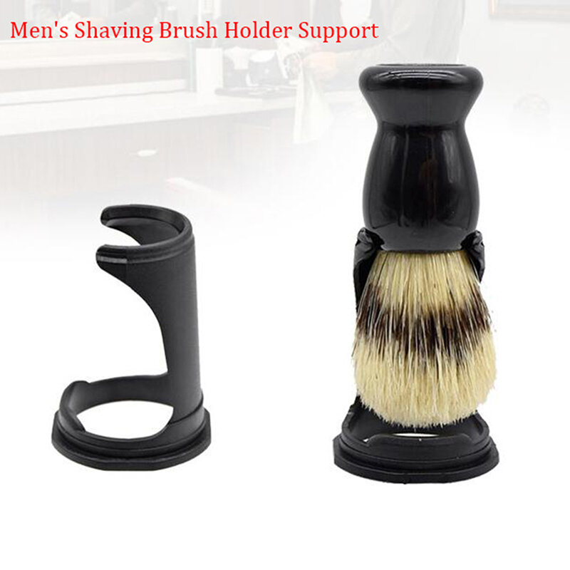 Soporte acrílico para brocha de afeitar, soporte de seguridad para cepillo, herramienta tradicional para afeitado húmedo, regalo para hombre, color negro