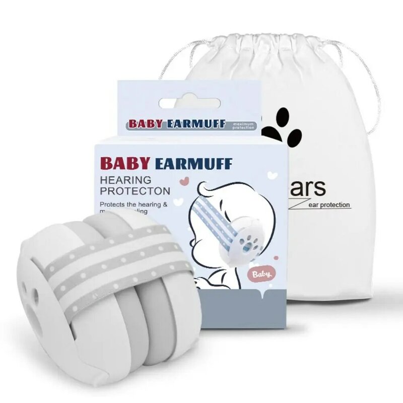 ABS Baby Noise Reduction Earmuffs Hearing Protection Adjustable Noise Cancelling Headphones with Elastic Headband Improves Sleep