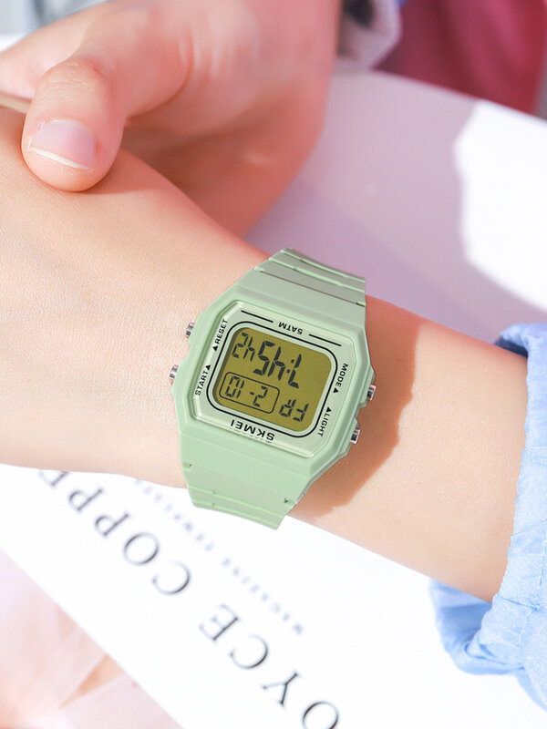 SKMEI 1683 elektroniczny zegarek studentka elektroniczna prosta wodoodporny zegarek LED zegarek dla pary męska i damska