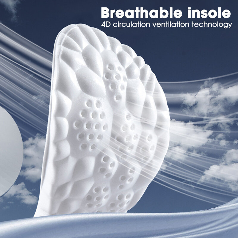 Спортивные стельки 4D Cloud Technology для обуви, мягкие дышащие амортизирующие, ортопедические, для бега
