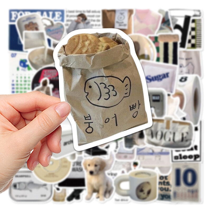 10/30/57pcs 빈티지 간단한 귀여운 스티커 한국어 만화 데칼 DIY 노트북 냉장고 스크랩북 멋진 낙서 스티커 장난감