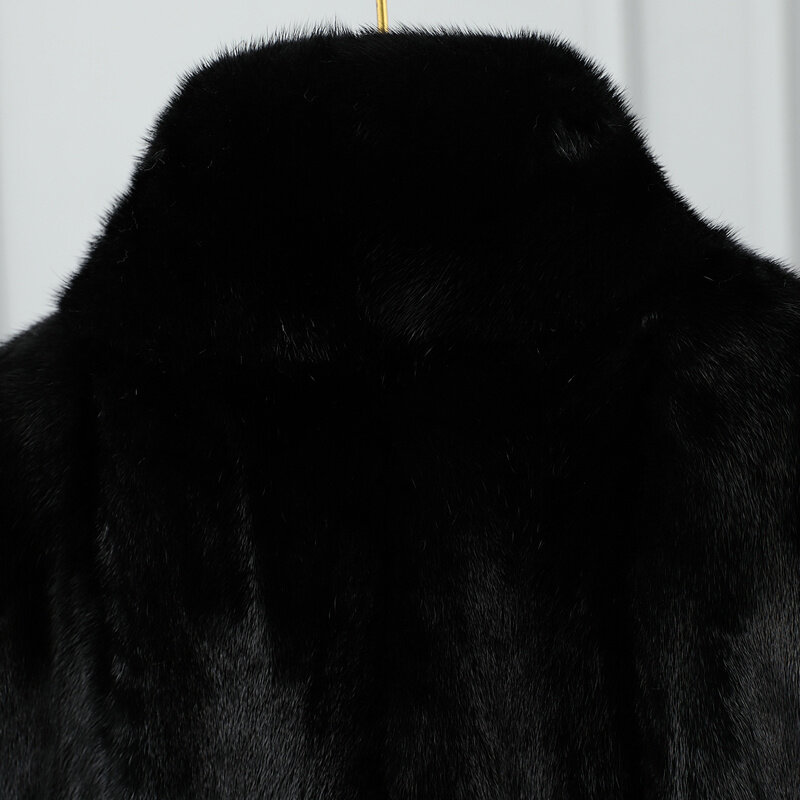 long Mink jacket skin vest whole fur 2023 women's clothing outerwear jacket coats winter new collar winter jacket suede