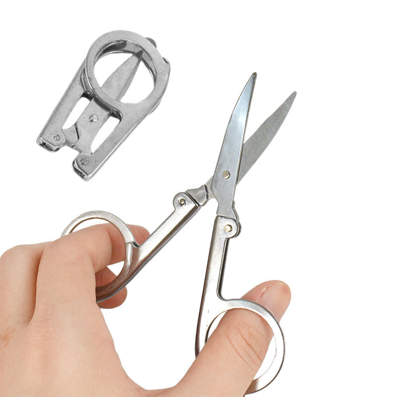 Portátil Mini Folding Sewing Shear Scissors, Tesoura de Slivery para Escola, Escritório, Home Supplies, 1 Pc, 2Pcs