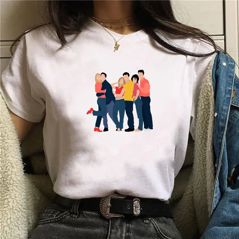 Old Friends Tv Show 여성용 티셔츠, 여성 의류, 하라주쿠 티셔츠, 90 년대 여름 스트리트웨어