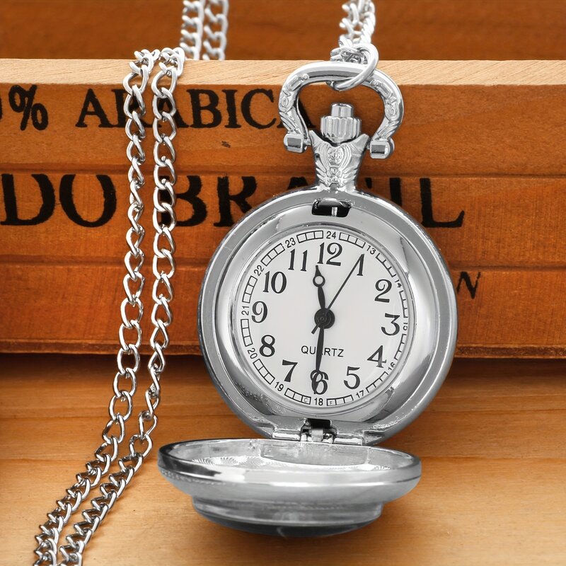 Reloj de bolsillo de cuarzo con diseño de tema de dragón de Anime para mujeres y hombres, COLLAR COLGANTE, cadena de reloj, regalo de reloj de bolsillo para niños, recuerdo