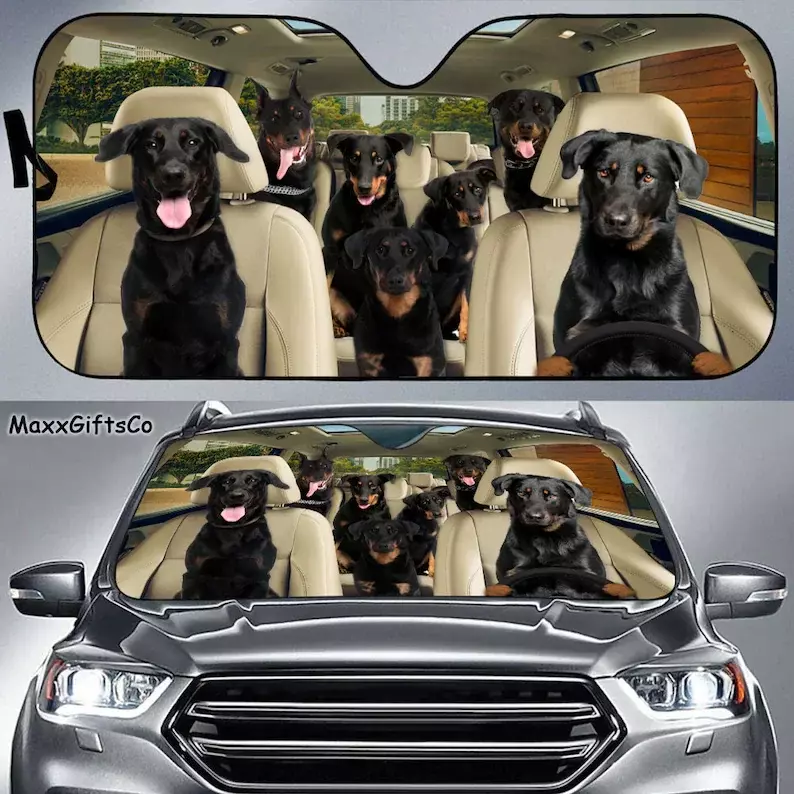 บังแดดรถยนต์ beauceron กระจกบังแดดสำหรับครอบครัว beauceron อุปกรณ์เสริมรถยนต์สุนัขของขวัญคนรักสุนัข hiasan mobil