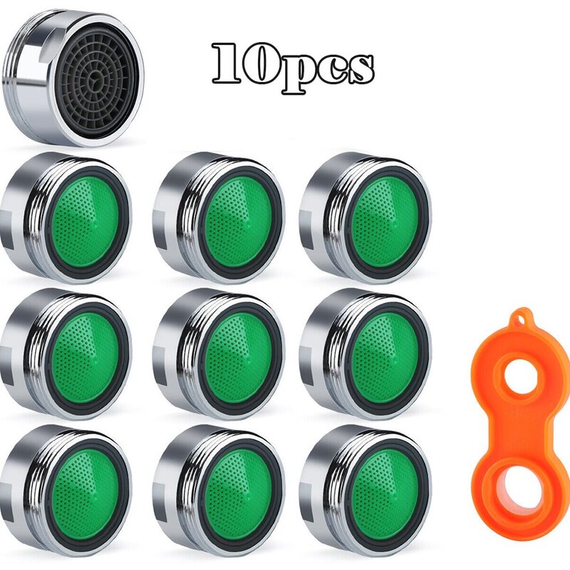 10pcs Water Saving Faucet Aerator Replaceable Filter Mixing Nozzle Wrench Bathroom Faucet Bubbler Accessories