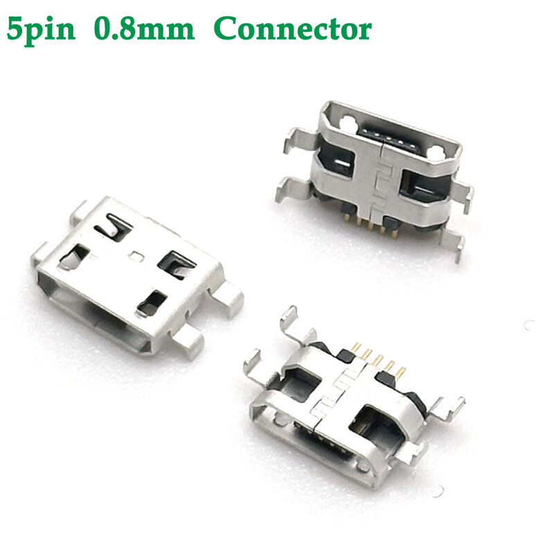 Micro USB Connector 5pin 0.8mm B Type With hole Female For Mobile Phone Micro USB Jack Connector 5 pin Charging Socket