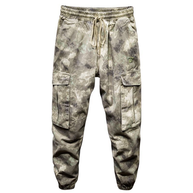 Осенние американские камуфляжные брюки Harlun Desert, Высококлассные повседневные свободные штаны с небольшими лапами спецназа, инженерные мужские модные