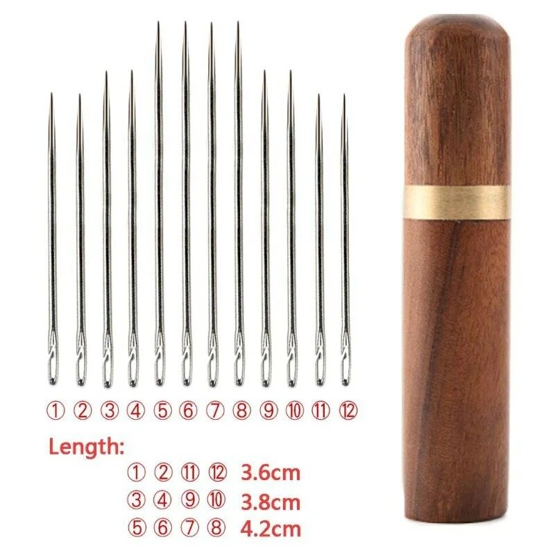 12/24Pcs Blind Needles  Big Hole Stainless Steel Needle for Sewing Household DIY Jewerly Making Cord Beading Threading Needles