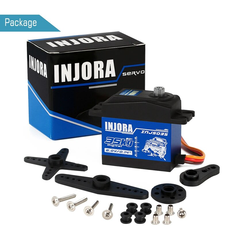INJORA-Servo Digital INJS025 INJS035, dispositivo de gran torsión, resistente al agua, para coche RC Crawler SCX10, camión, Robot, piezas de mejora, 25KG, 35KG