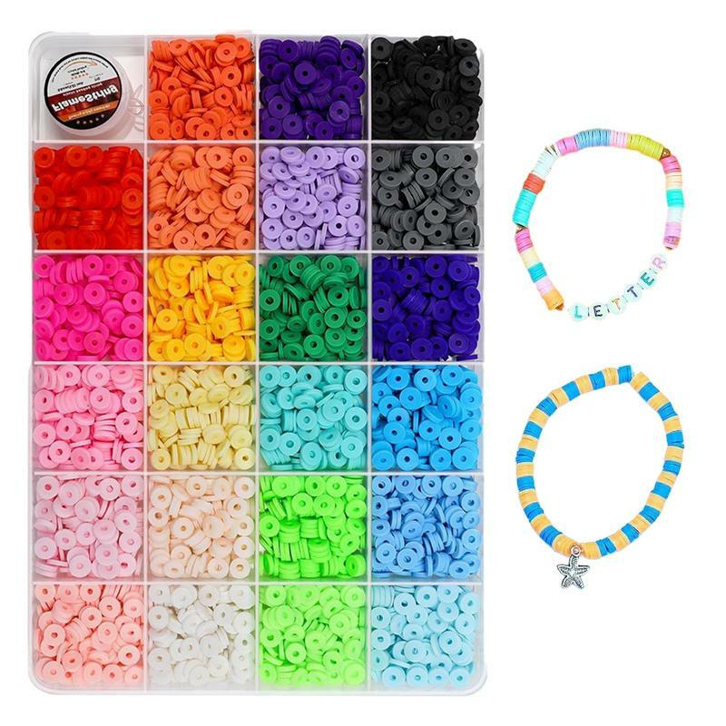 Bracelet Making Clay Bead Kit 2500pcs Bracelet Necklace Making Beads Kit Creative Clay Beads DIY For Parent-Child Interaction