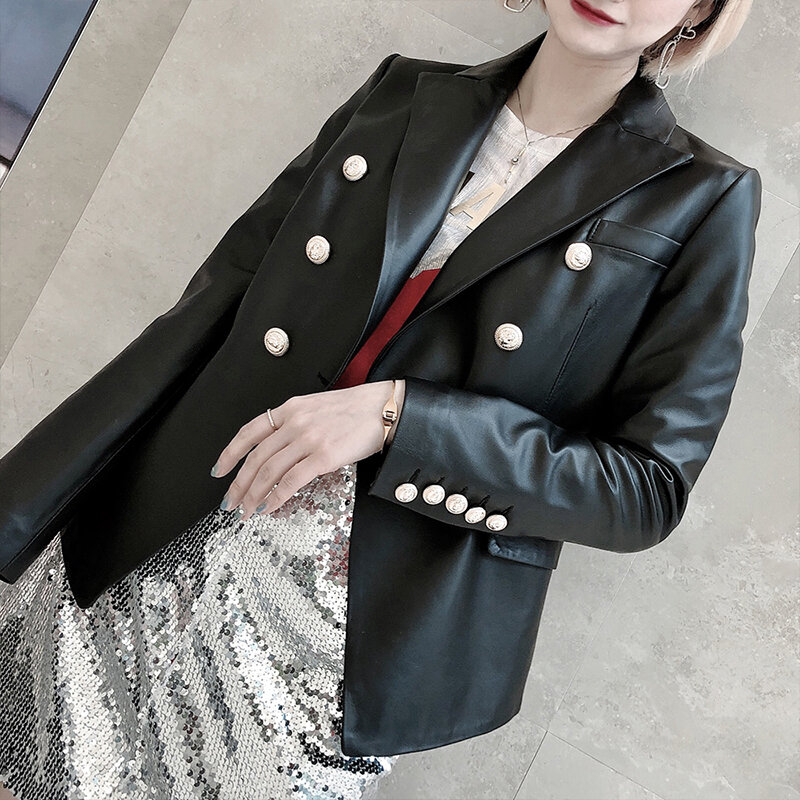 2023 New Leather Jackets For Women Spring Genuine Lambskin Coats Soft Autumn