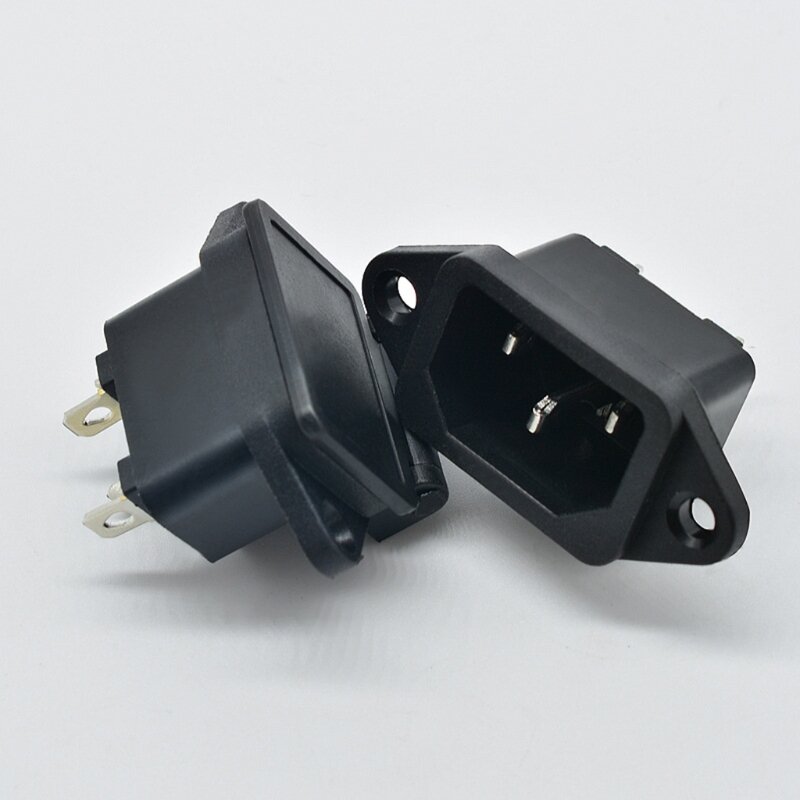 1pc 250V 10A IEC320 C14 3 Pin Male Power Cord Inlet Socket