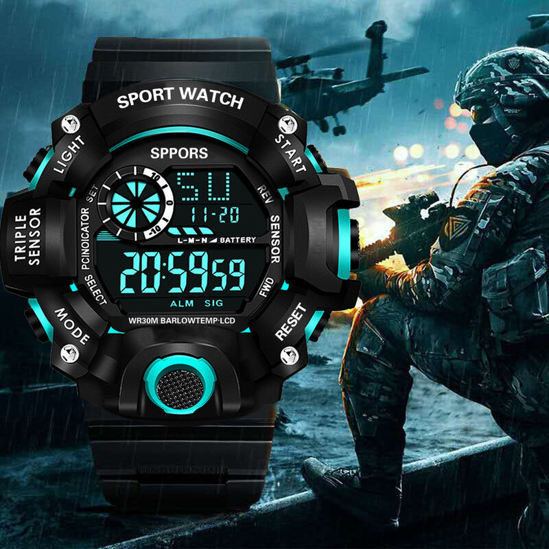 Fashion Casual Boys Child MultiFunction Sports Electronic Watch Outdoor Drop-Resistant Luminous Waterproof WristWatch