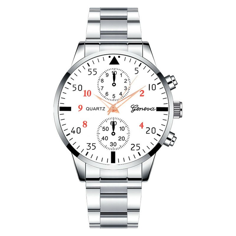 Relógio Quartz de aço inoxidável masculino, Relógio de pulso moda casual, Acessórios de vestuário