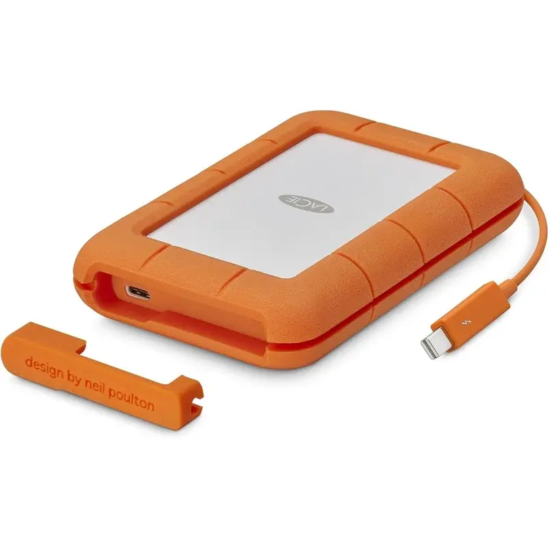 LaCie Rugged USB-C, 4TB, Portable External Hard Drive, Drop, Shock, Dust, Rain Resistant, for& PC (STFR4000800)