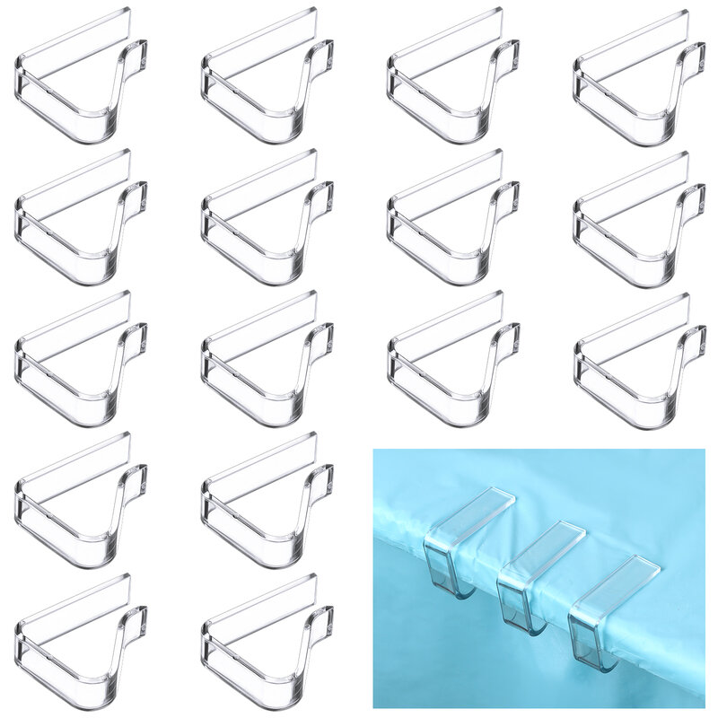 16 Pcs Plastic Table Cloth Clips Large Table Cover Clips Holder For Outdoor Table Transparent Picnic Tables Cover Clamp For Hall