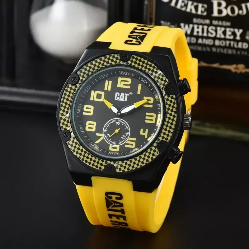 Jam tangan kucing Top mewah untuk pria, jam tangan olahraga gaya Top Time olahraga tanggal otomatis bisnis kronograf Quartz AAA untuk pria