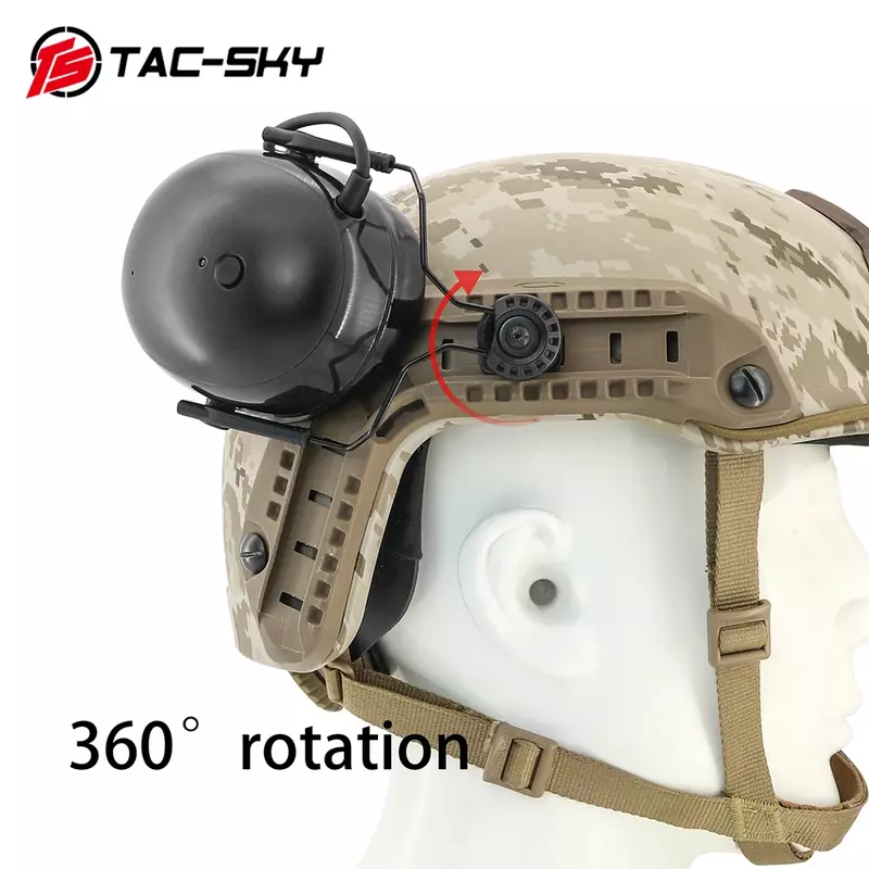 Orejeras electrónicas TS TAC-SKY, auriculares tácticos, adaptador de riel de arco para 3mpelto táctico 300/500, orejeras de tiro