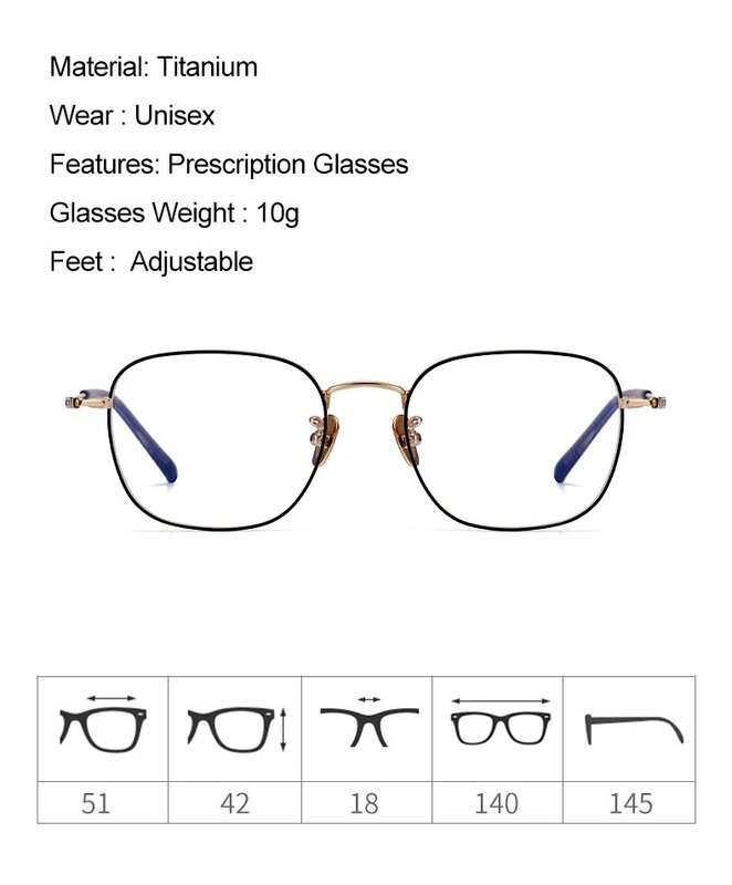 Pure Titanium Gold Glasses Frame For Women Men Oval Eyewear Anti Blue Light Photochromic Prescription Glasses Myopia Reading