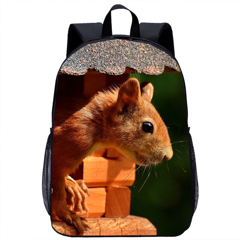 Zaino scoiattolo animale carino adolescente zaino Casual quotidiano ragazzi ragazze bambini borsa per libri borsa da scuola per studenti zaino da viaggio