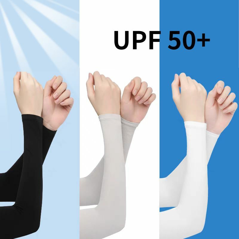 ปลอกแขนป้องกันแสงแดด1คู่, แขน penutup Tangan กันแดดสำหรับเล่นกีฬาฤดูร้อนแขนป้องกันรังสี UV ระบายอากาศได้กลางแจ้ง