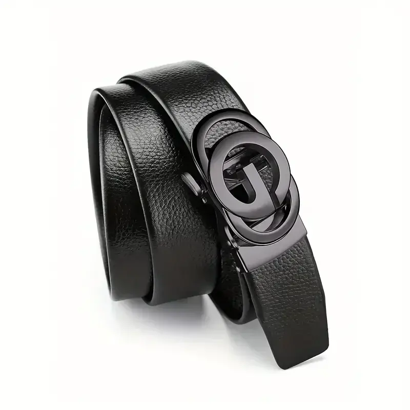 2024 New Men's PU Alloy Business Belt Luxurious Fashionable and Versatile Designer Men Capital G Letter Belt Belt