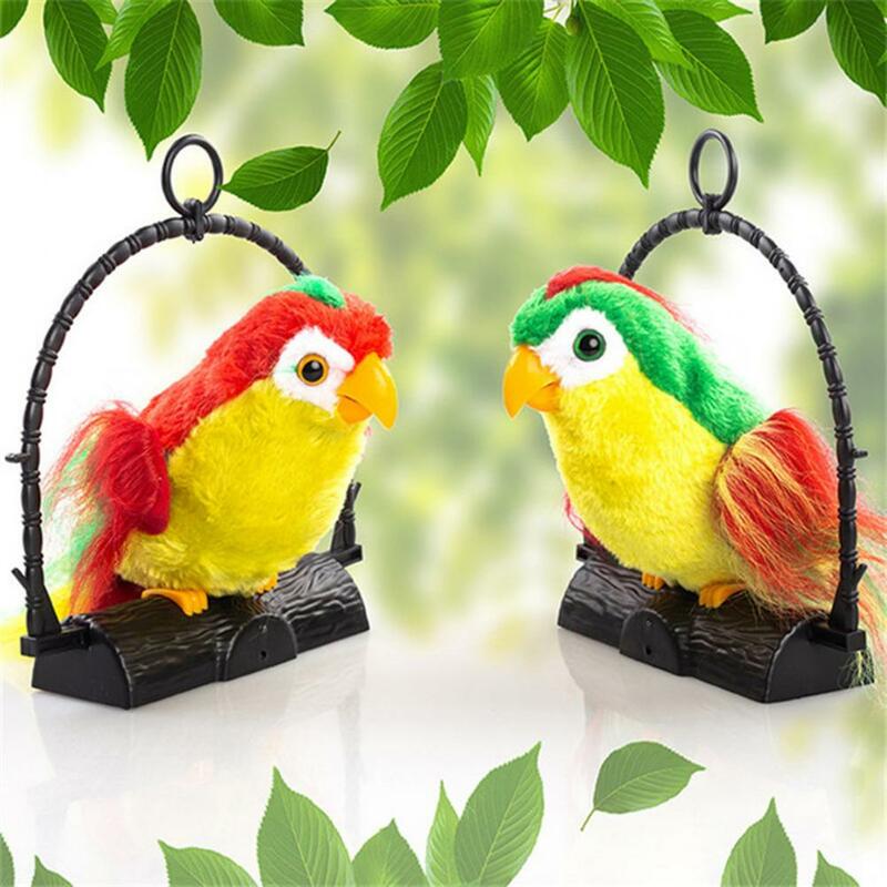 Peluche pappagallo decorativo peluche con Base in piedi squisito adorabile pappagallo uccello peluche giocattolo divertente forniture da giardino