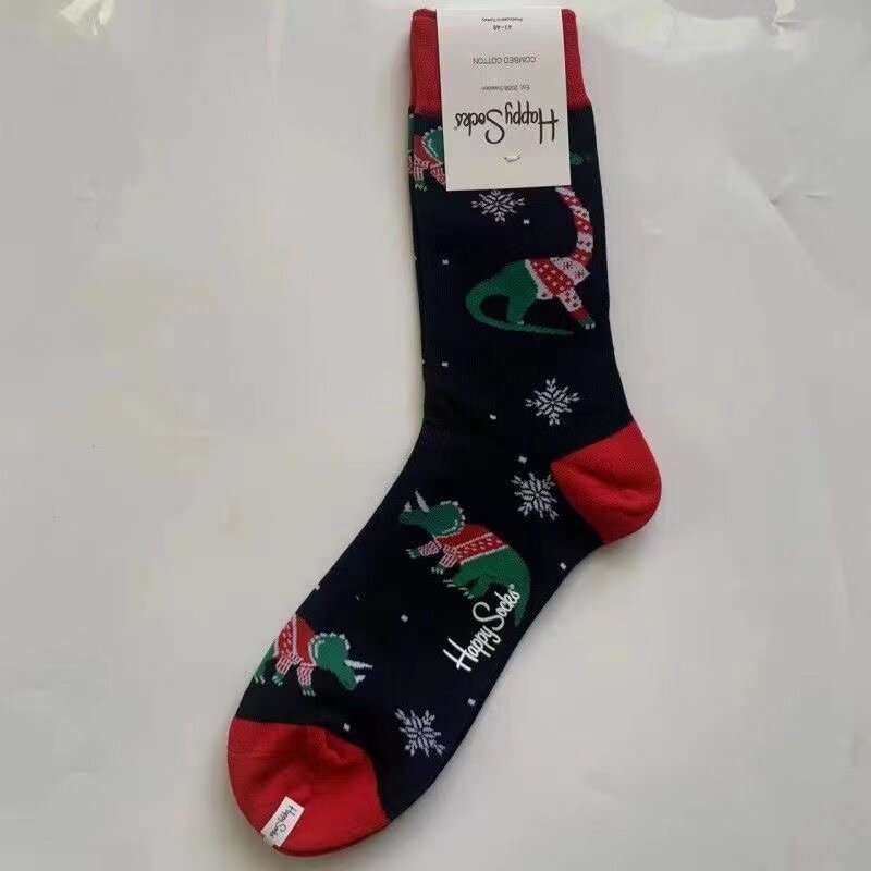 Kaus kaki natal pria kaus kaki baru pengisi stoking hadiah Natal kaus kaki bahagia