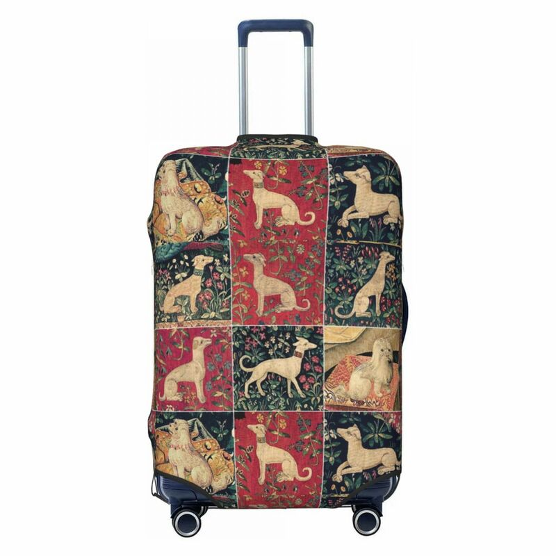 Personalizado Medieval Greyhound Mala Capa, à prova de poeira Whippet, sightound Dog Travel Bagagem Cobre, 18-32"