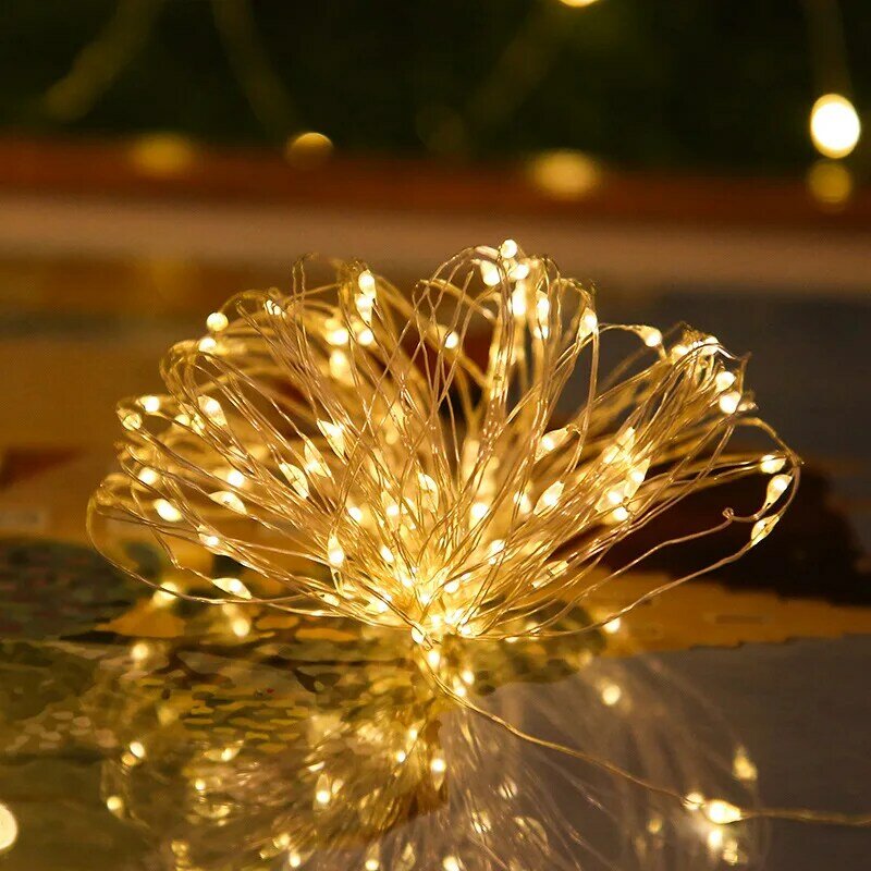 Girlanda żarówkowa LED lampki nocne oświetlenie świąteczne czarodziejska girlanda 1 m2m3m 5M dekoracja światła na nowy rok ślub Brithday lampa na przyjęcie