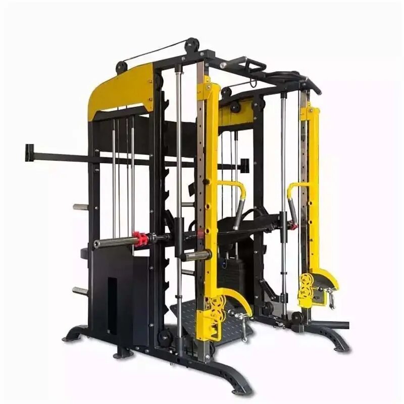 Multifunções Smith Máquina Home Gym Club Fitness Sports Center Equipment Exercício Musculação Trainer Power Cage Agachamento Rack