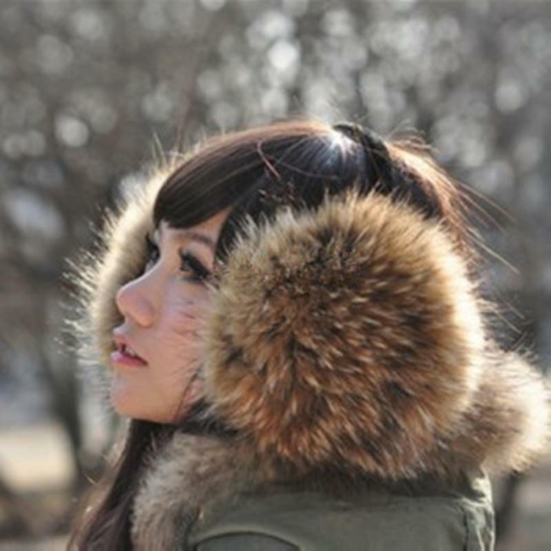 Auriculares de piel auténtica para invierno, orejeras de piel de mapache 2022, protección completa para los oídos, calentador de oídos