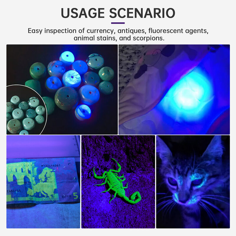 Sofirn-linterna UV portátil SF16, linterna ultravioleta recargable con USB tipo C para detección de mascotas, orina y manchas, 360nm, SST08, 18650
