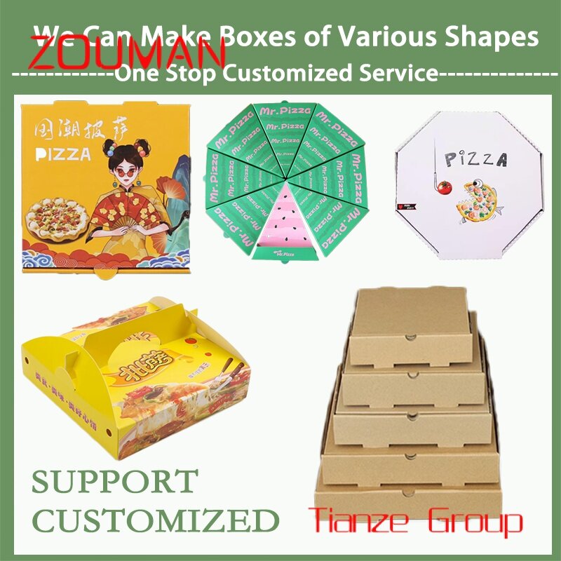 Pizzadoos Eco-Vriendelijke Doos Pakket Food Grade Kartonnen Verwarmde Effen Witte Achthoekige Hex Pizzadoos