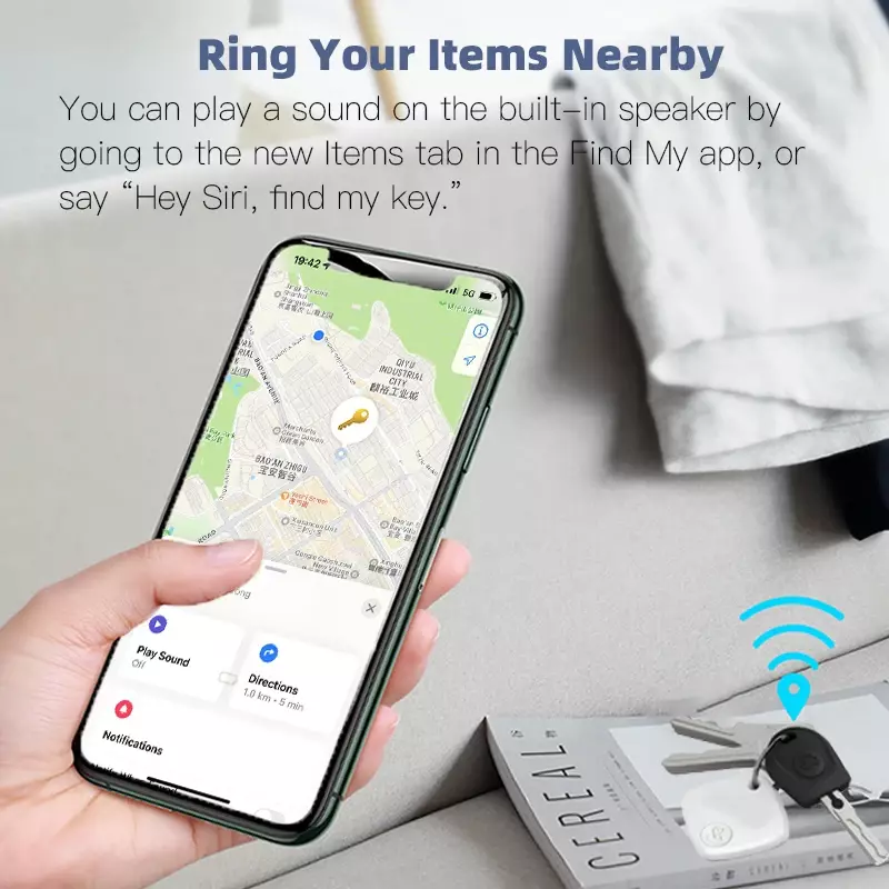 미니 GPS 추적기 블루투스 5.0 분실 방지 장치, IOS 및 안드로이드용 반려동물 가방 지갑 추적, 스마트 파인더 로케이터 액세서리