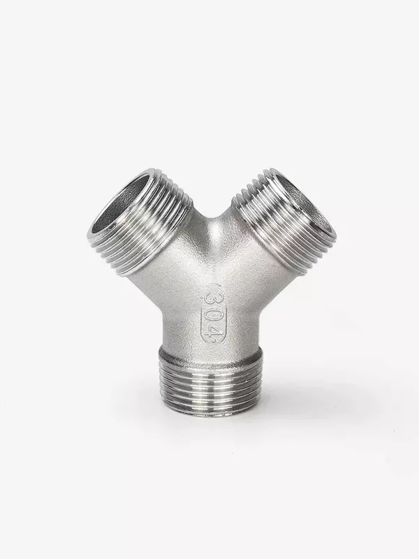 DN6/DN8/DN15/DN25 male+male+Female Threaded 3 Way Tee Y Pipe Fitting 1/4" 1/2" 3/4" 1" 1-1/4" BSPT Threaded 304 Stainless Steel