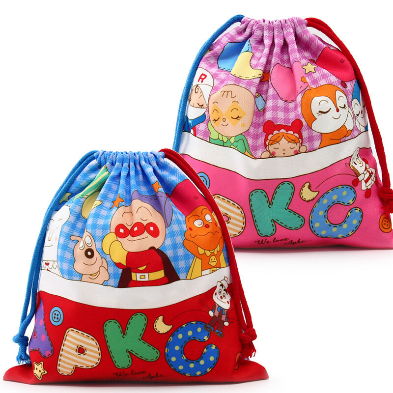 Anpanman-Bolsa de almacenamiento con cordón para puzle, bolsa colgante de viaje para compras, ropa, bolsas de embalaje, organizador de juguetes de baño
