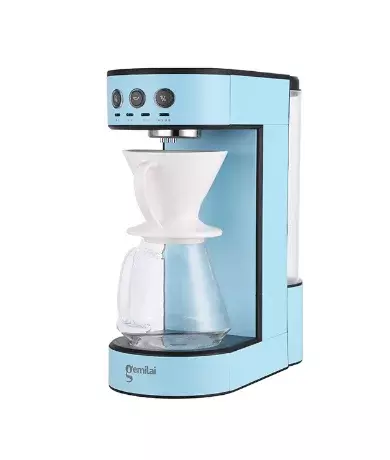 Gotejamento máquina de café com filtro copo e vidro, Material de aço inoxidável, One Operation Click, Design clássico, CRM4106