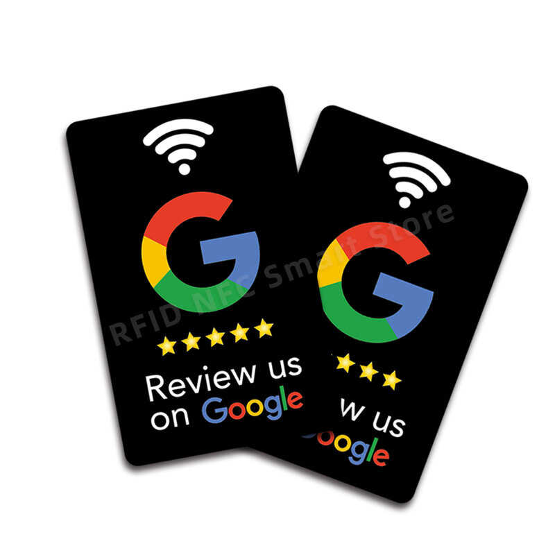 Review us on Google Trustpilot Tripadvisor Reviews NFC Tap Cards NTAG215 504bytes NFC-Enabled Google Reviews Cards