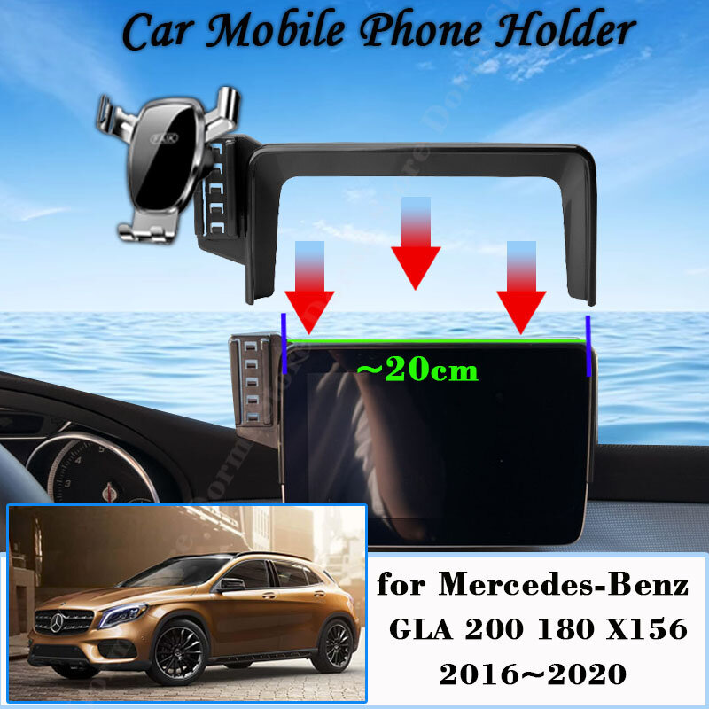 Suporte do telefone móvel de ventilação de ar, montagem do carro para Mercedes-Benz GLA, 200, 180, X156, 2016-2020, suporte GPS, suporte de gravidade, acessórios automotivos